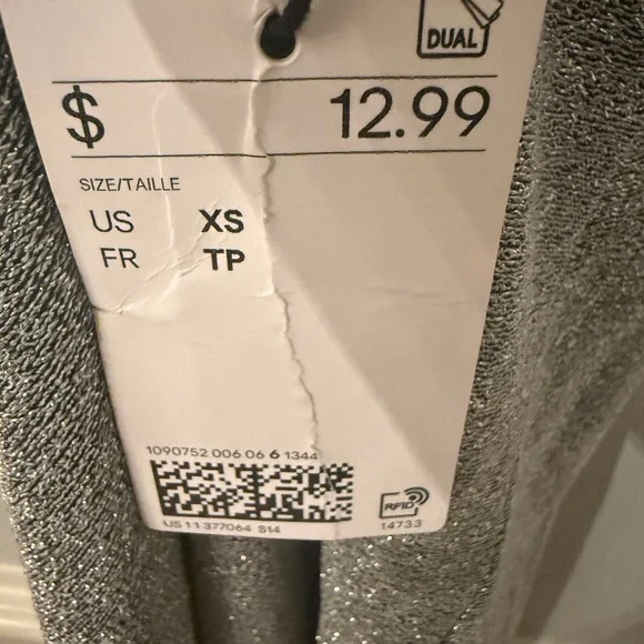 H&M Dress Metallic Bodycon Mini Dress Bundle BOGO Silver XS + Black S - Picture 3 of 8